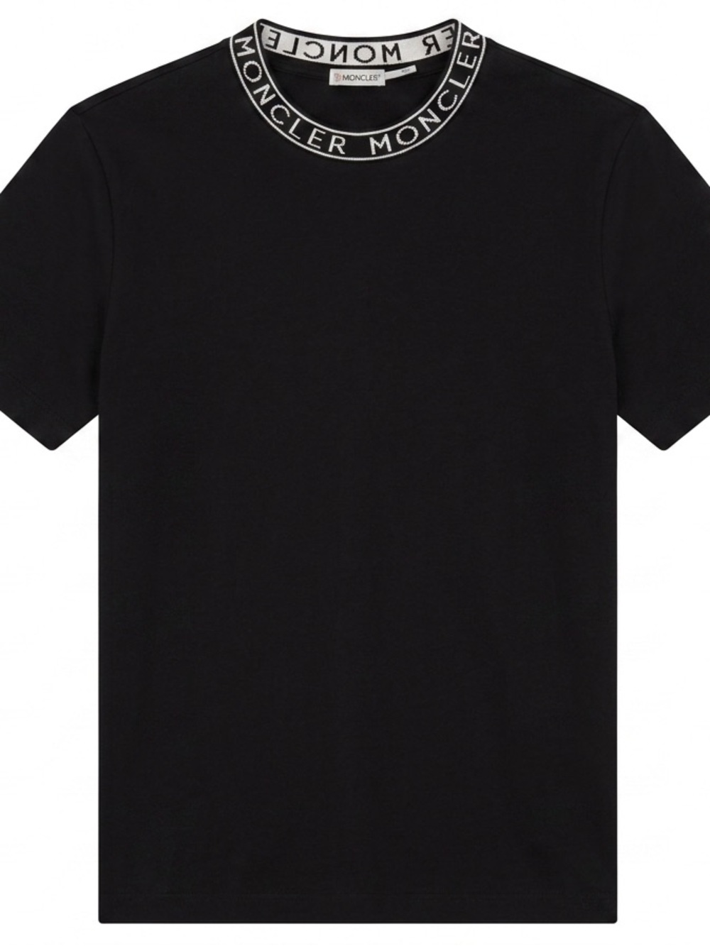 Moncler Black Logo Collar Short Sleeve Tee